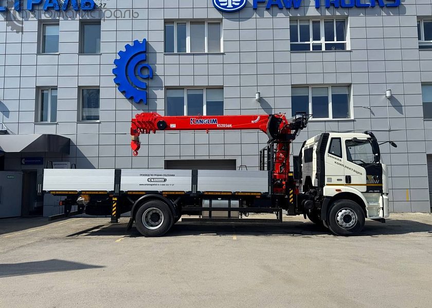 Бортовой грузовик Автомагистраль Спецтехника на FAW J6P с КМУ Kanglim
