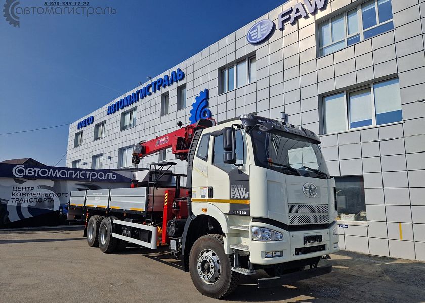 Бортовой автомобиль  FAW CA 3250  с КМУ HORYONG HRS 216