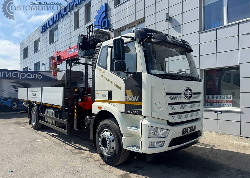 Бортовой грузовик Автомагистраль Спецтехника на FAW J6P с КМУ Kanglim
